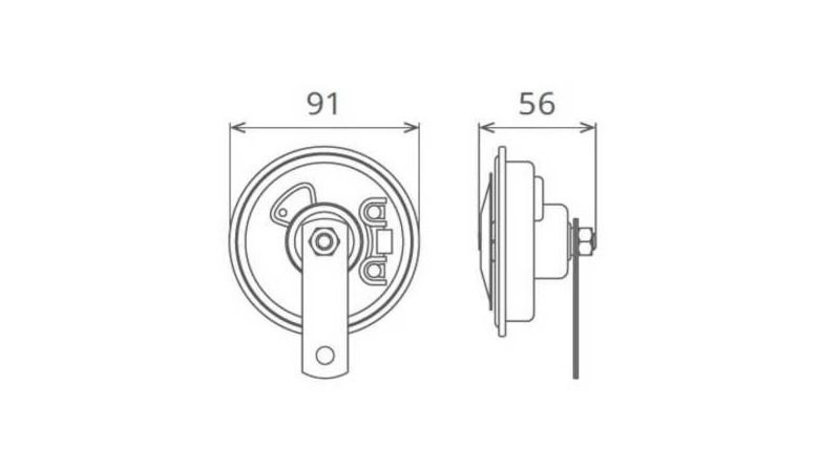 Claxon electromagnetic 12v 5a ton jos UNIVERSAL Universal #6 50FK12.100.02K