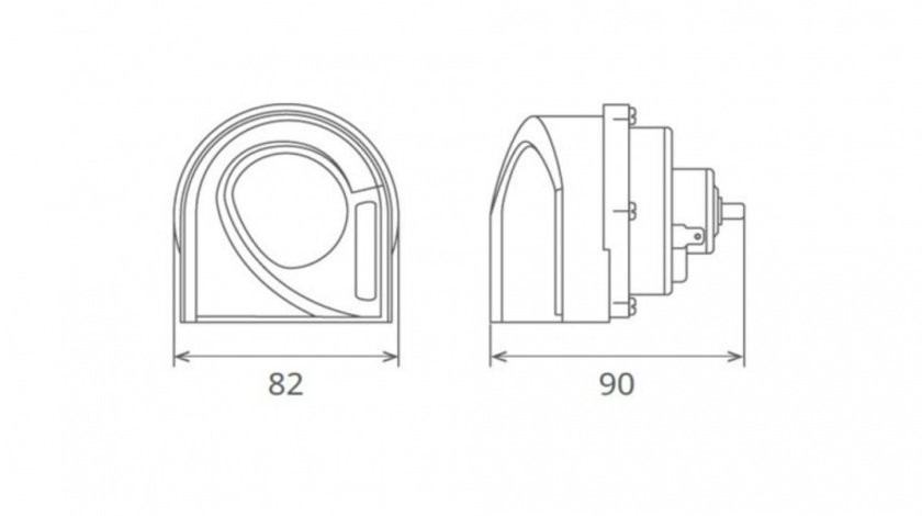 Claxon electromagnetic, tip melc, 24v 3a ton jos, design light UNIVERSAL Universal #6 65GK24.100.02K