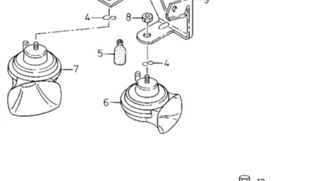 Claxon inalte Volkswagen Caddy (9K9) 2000 1.9 SDI OEM 6N0951101H