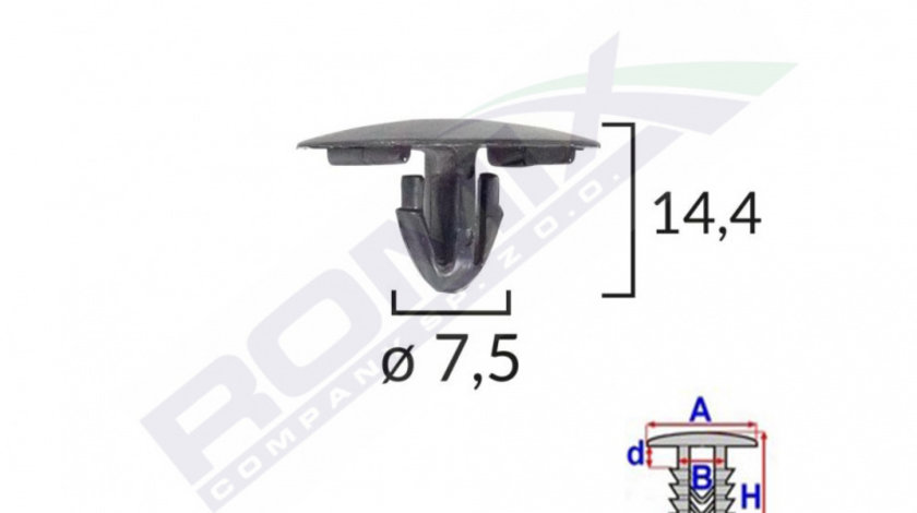 Clema Capac Motor Pentru Lexus/toyota 7.5x14.4mm - Negru Set 10 Buc Romix B25665-RMX