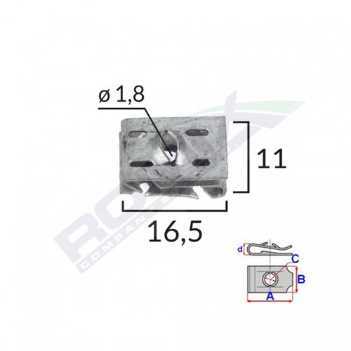 Clema Fixare Elemente Motor Pentru Grup Vag 1.8x16.5x11mm Set 10 Buc Romix C60580