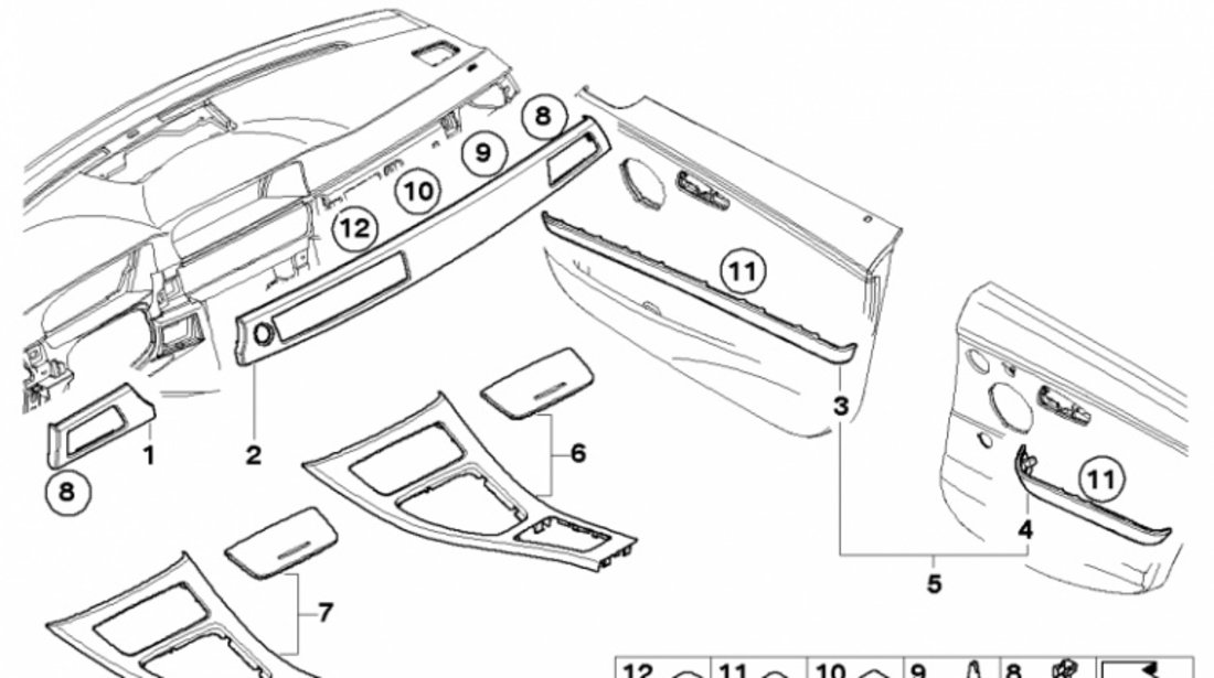 Clips Fixare Bandou Interior Oe Bmw 07149158194