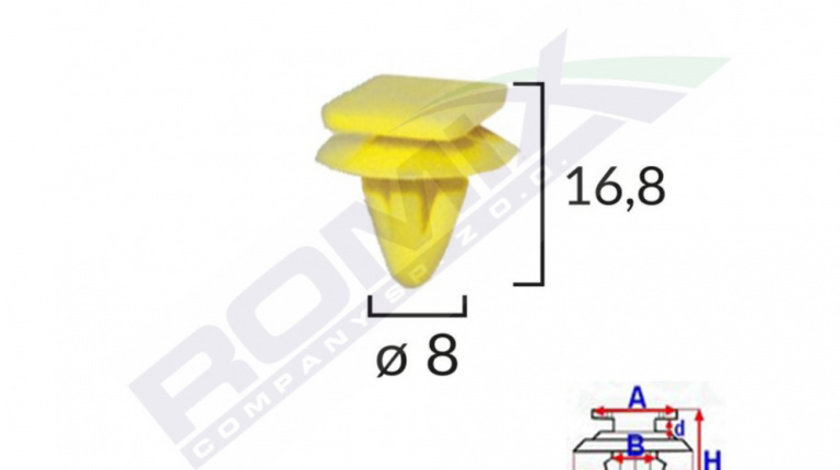 Clips Fixare Bandouri Laterale Hyundai Set 10 Buc Romix C50054