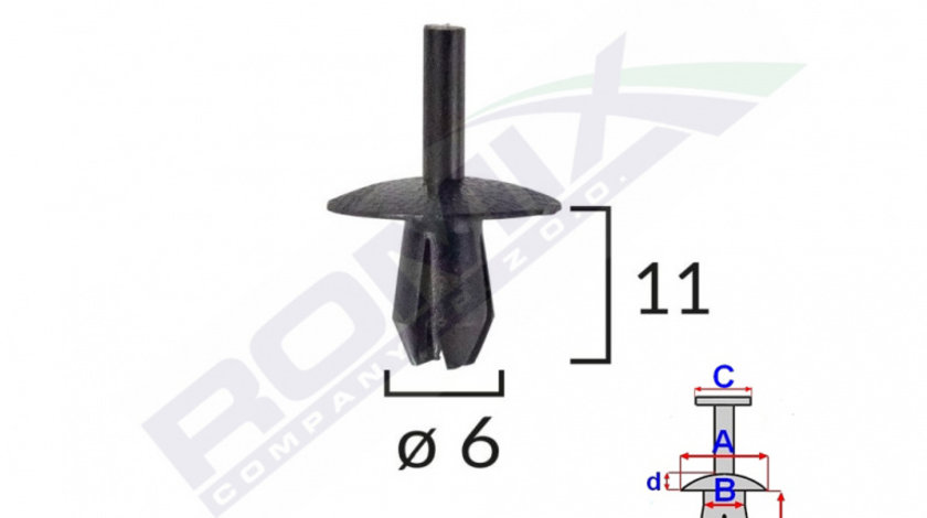 Clips Fixare Elemente Exterioare Pentru Opel/mercedes/renault - Negru Set 10 Buc Romix A13840