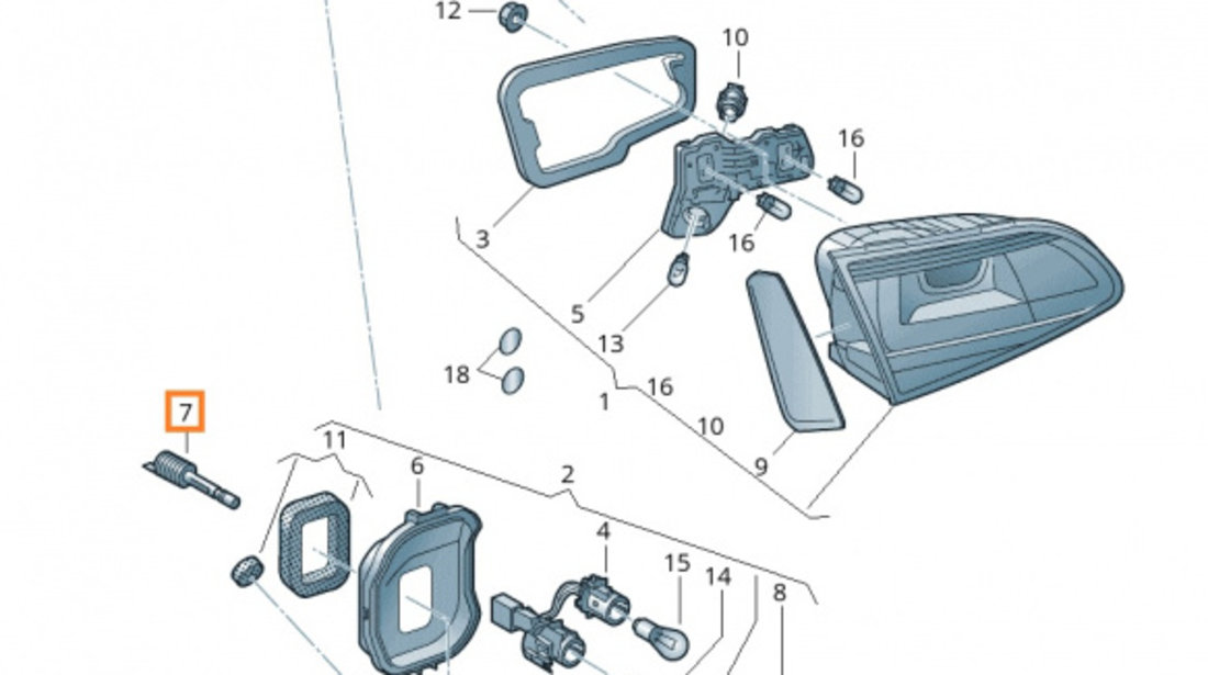 Clips Fixare Lampa Spate Oe Volkswagen Golf 7 2012→ 6RU945300