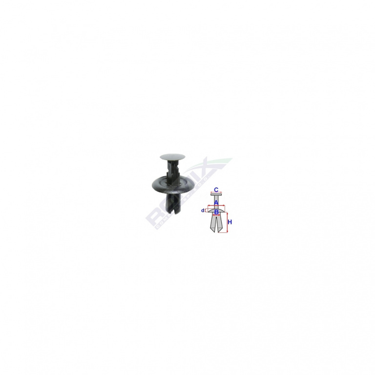 Clips Fixare Pentru Ford/mazda 6x16.4mm - Negru Set 10 Buc Romix 80103-RMX