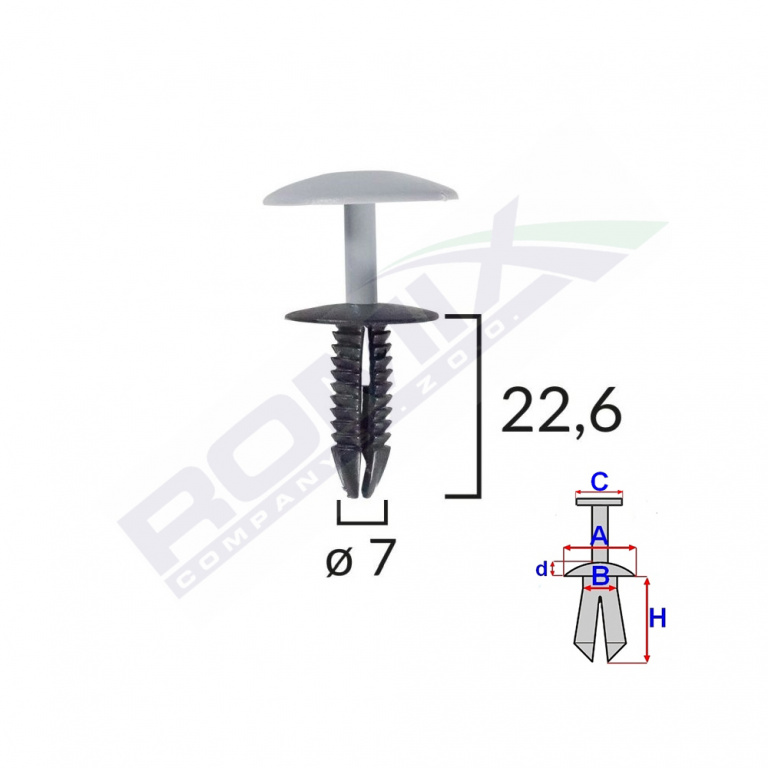 Clips Fixare Pentru Ford - Negru Set 10 Buc Romix C10101-RMX