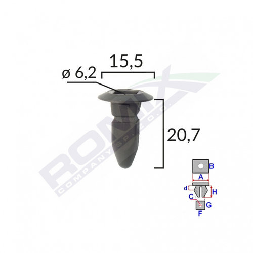 Clips Fixare Pentru Grup Vag - Negru Set 10 Buc Romix 15507-RMX