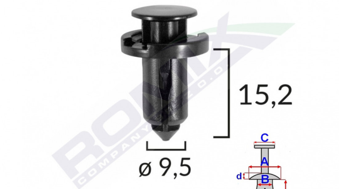 Clips Fixare Pentru Nissan/honda/subaru 9.5x15.2mm - Negru Set 10 Buc Romix B22089-RMX
