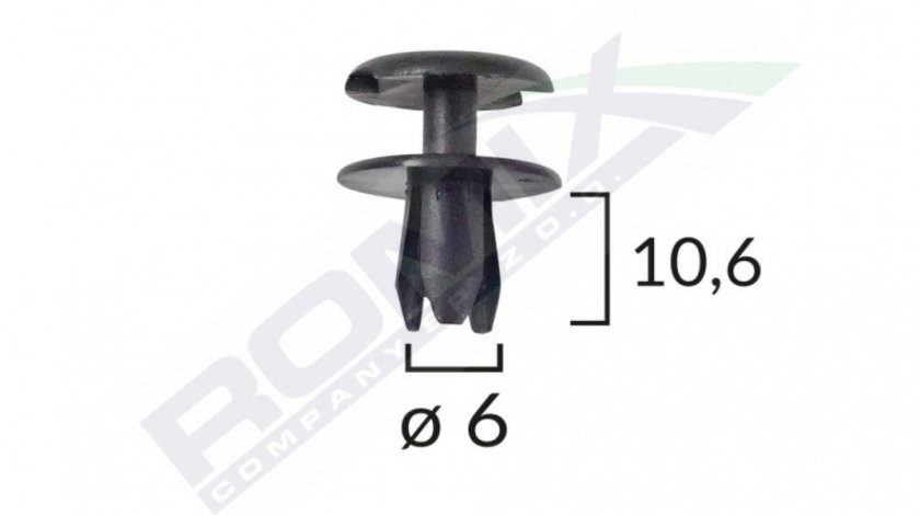 Clips Fixare Pentru Opel 6x10.6mm - Negru Set 10 Buc Romix C10008-RMX