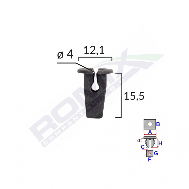 Clips Fixare Pentru Vw Skoda - Negru Set 10 Buc Romix 15506-RMX