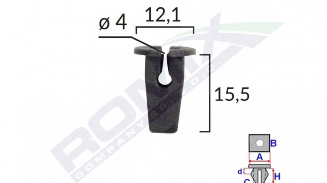 Clips Fixare Pentru Vw Skoda - Negru Set 10 Buc Romix 15506-RMX