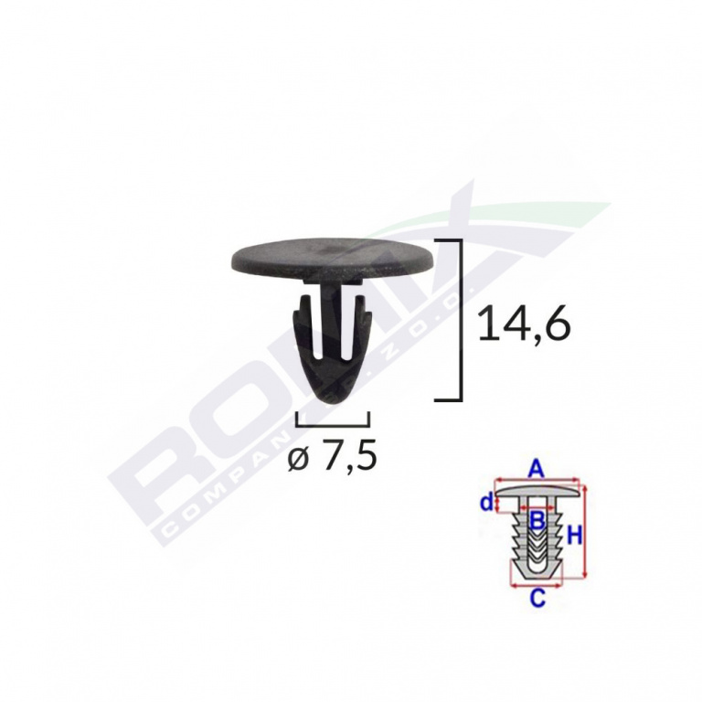 Clips Fixare Protectie Motor Pentru Dacia Renault - Negru Set 10 Buc Romix 10551-RMX