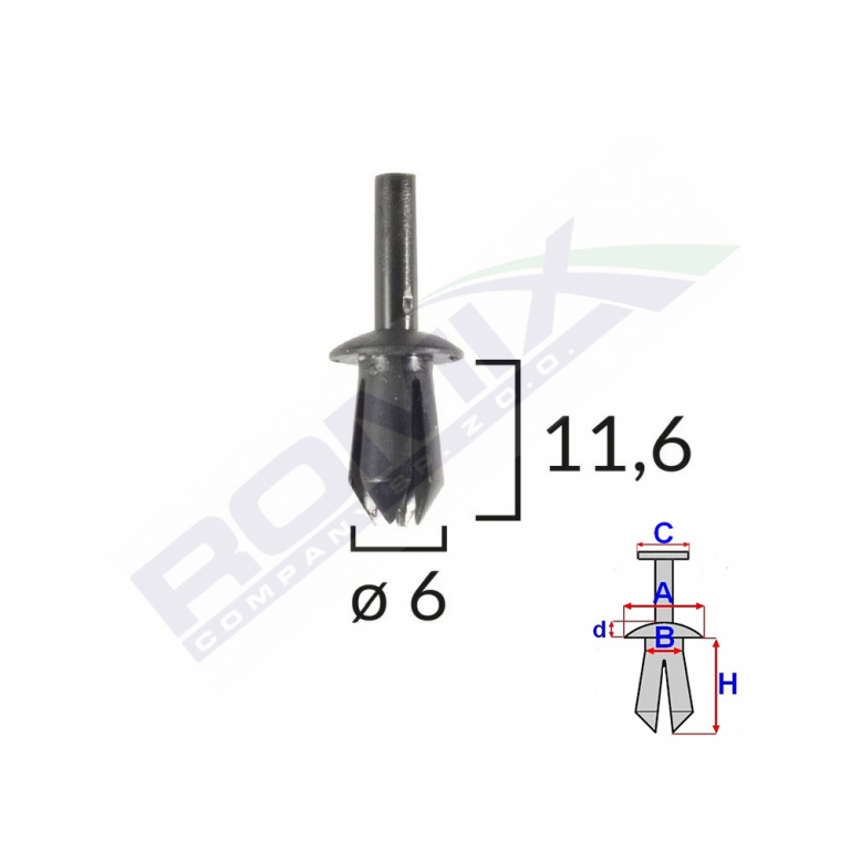 Clips Fixare Renault Dacia Mercedes Bmw Fiat - Negru Set 25 Buc Romix 20561