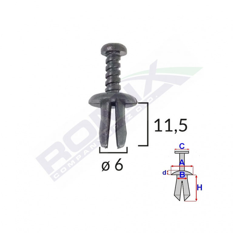 Clips Fixare Renault/seat - Negru Set 25 Buc Romix 20001-RMX