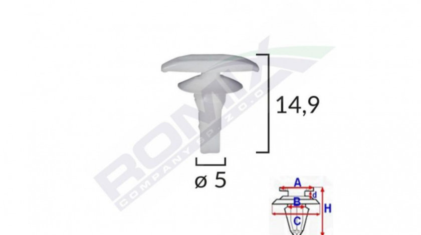 Clips garnituri pentru mitsubishi/toyota/honda/hyundai/lexus 5x14.9mm - alb set 10 buc UNIVERSAL Universal #6 C10070-RMX