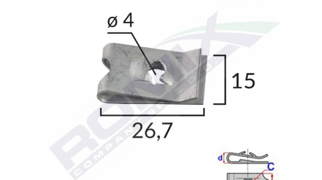 Clips Metalic Fixare Universal Set 10 Buc Romix 16037-RMX