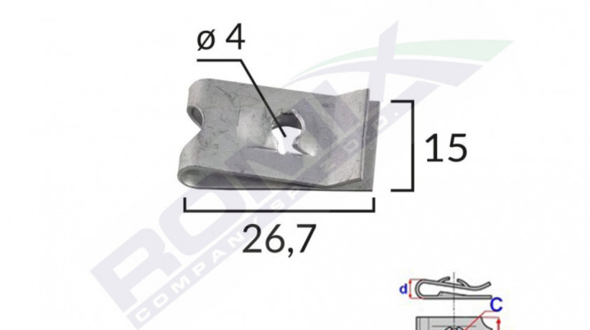 Clips Metalic Fixare Universal Set 10 Buc Romix 16037-RMX