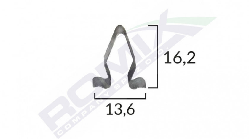 Clips Metalic Interior Grupul Vag 16.2x13.6mm Set 10 Buc Romix C60526-RMX