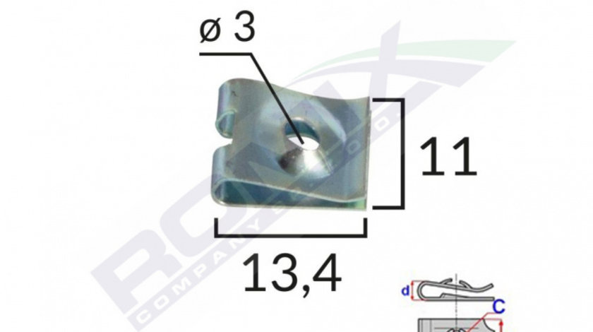 Clips Metalic Tapiterie Universal Set 25 Buc Romix 12623-RMX