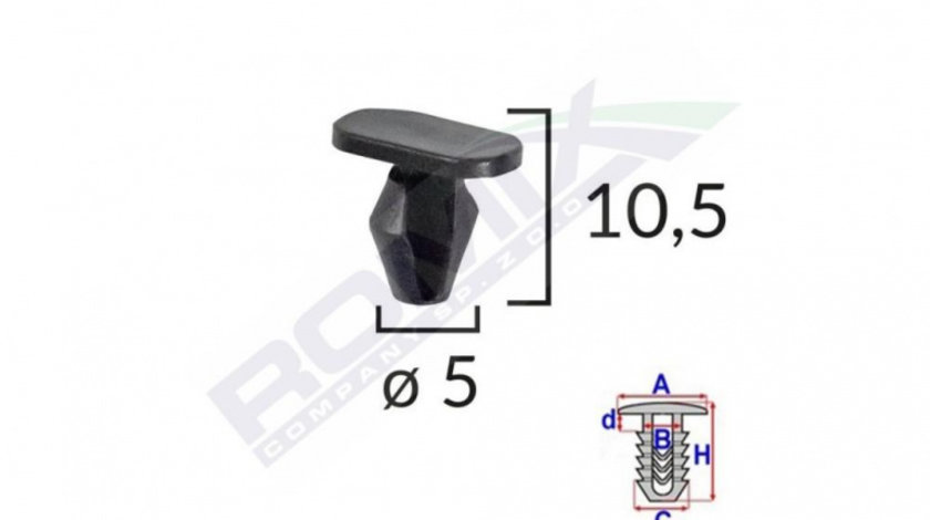 Clips pentru garnituri peugeot, citroen 5x10.5mm negru set 10 buc UNIVERSAL Universal #6 C60595-RMX