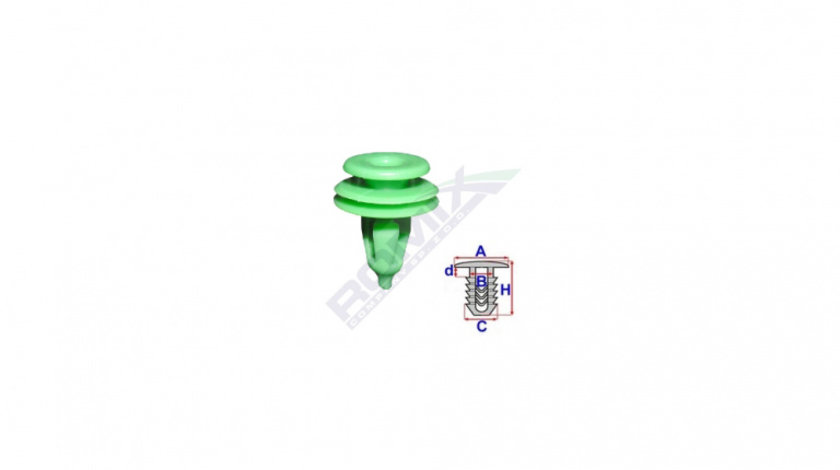 Clips Tapiterie Pentru Chrysler - Verde Set 10 Buc Romix B18862-RMX