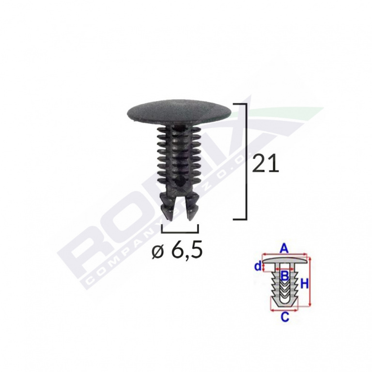 Clips Tapiterie Pentru Citroen/alfa Romeo/peugeot - Negru Set 10 Buc Romix 10147-RMX