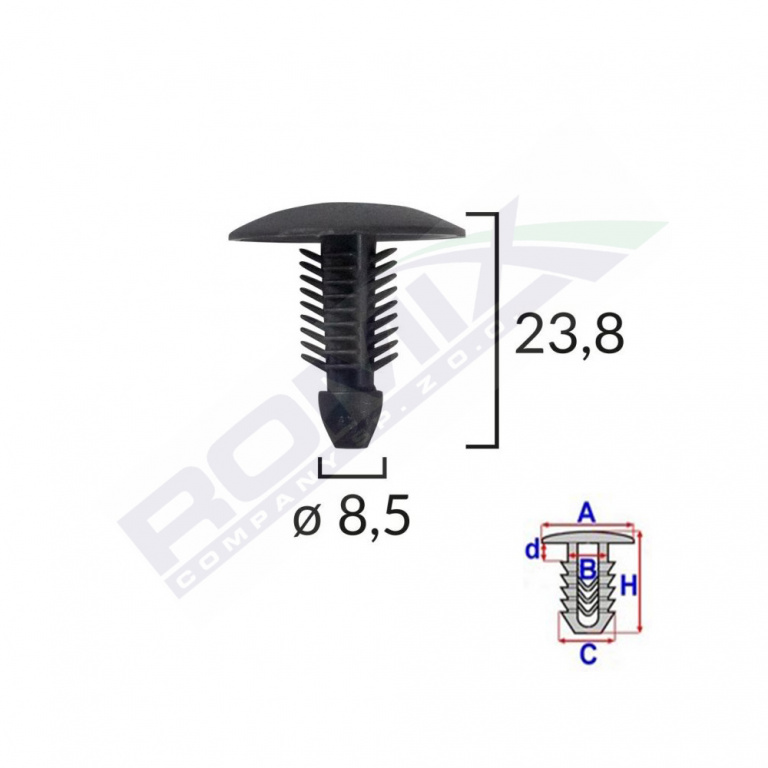 Clips Tapiterie Pentru Citroen/fiat/peugeot - Negru Set 10 Buc Romix 20242-RMX