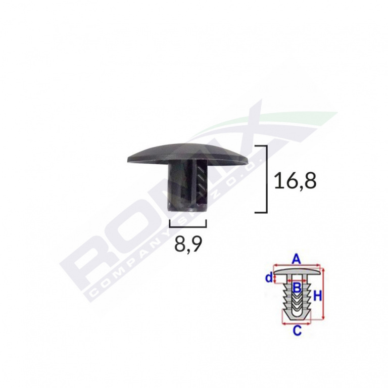 Clips Tapiterie Pentru Citroen/renault - Negru Set 10 Buc Romix 10556-RMX
