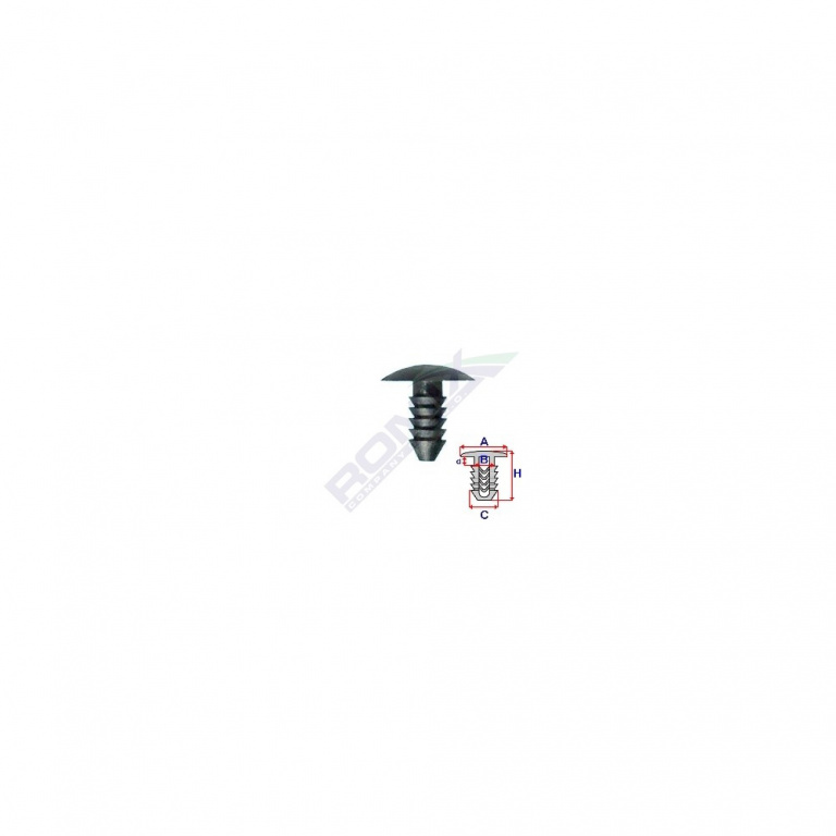 Clips Tapiterie Pentru Fiat/grup Vag 7x17.9mm - Gri Set 10 Buc Romix A12271C-RMX