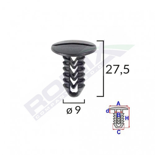 Clips Tapiterie Pentru Fiat Set 25 Buc Romix 10050-RMX
