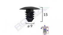 Clips tapiterie pentru grup vag 9x15mm - negru set...