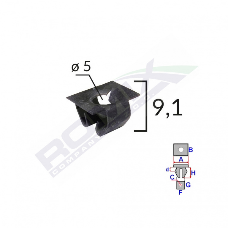 Clips Tapiterie Pentru Grup Vag Audi Mercedes - Negru Set 10 Buc Romix 16305-RMX