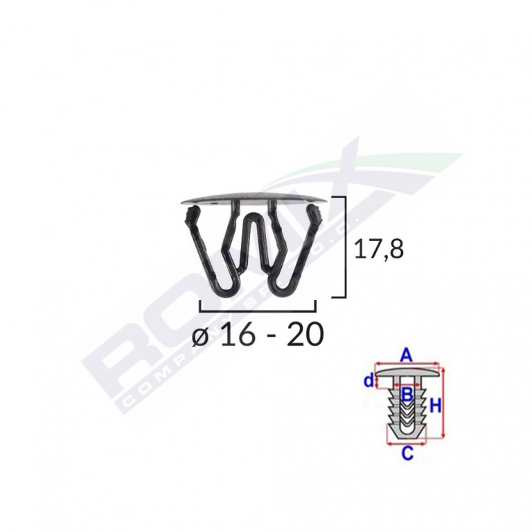 Clips Universal Negru Set 10 Buc Romix 10141-RMX