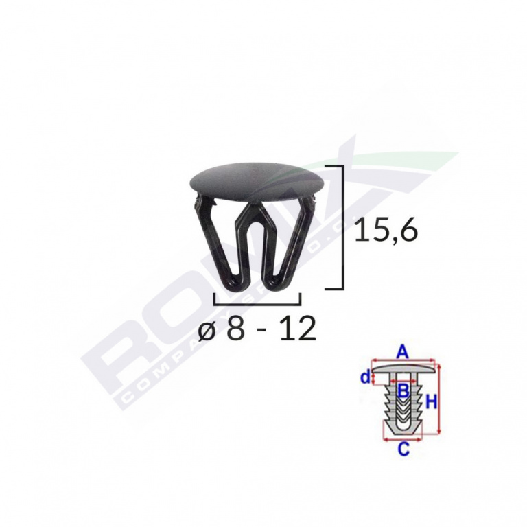 Clips Universal Negru Set 25 Buc Romix 10140-RMX