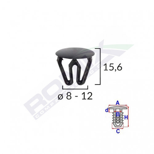 Clips Universal Negru Set 25 Buc Romix 10140-RMX