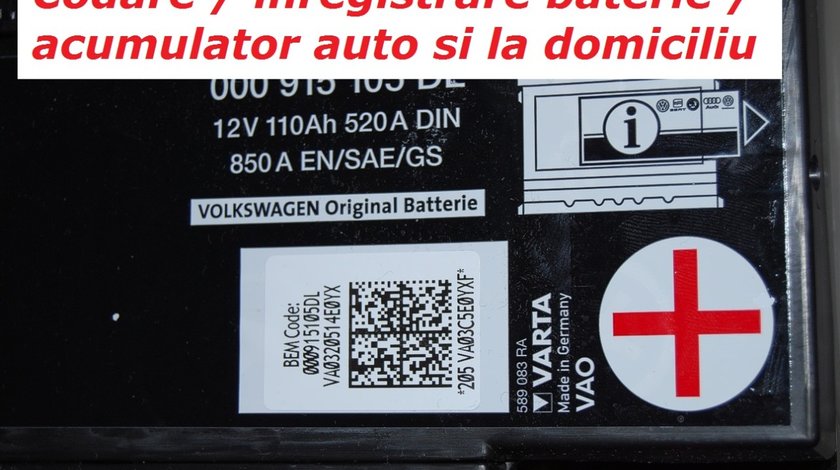 Codare inregistrare baterie acumulator auto