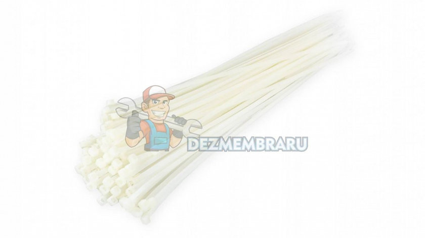 Coliere cablu ALB 2,5x150mm - 100 buc