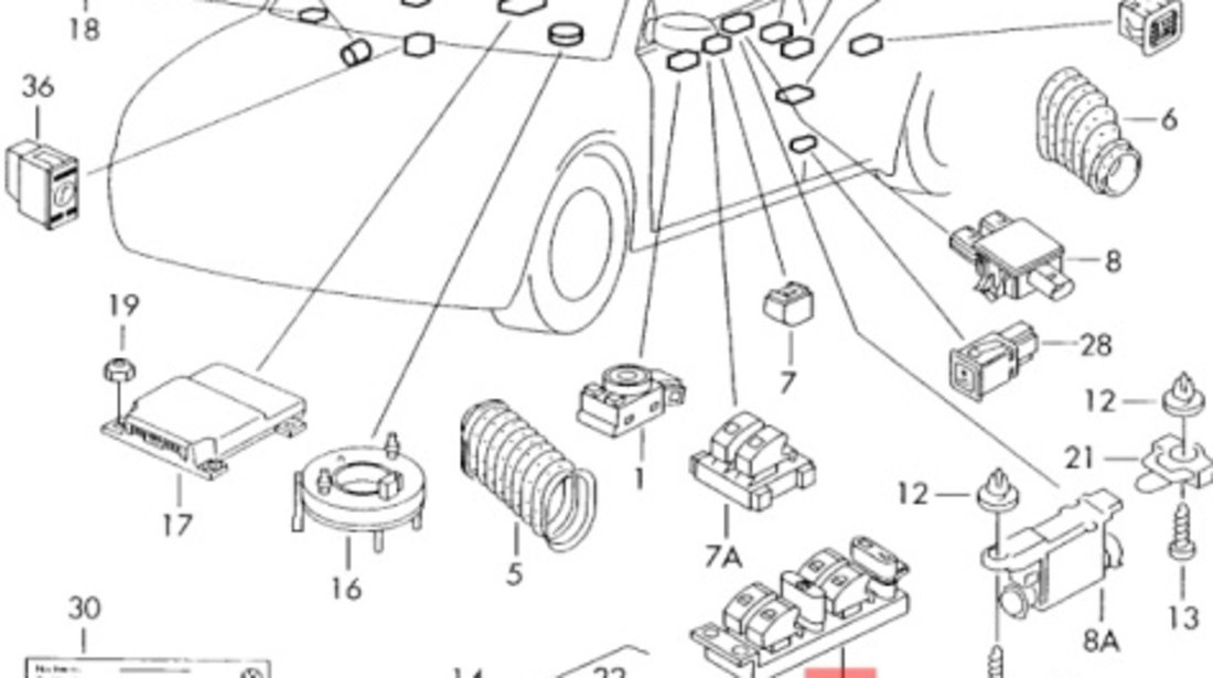 Comanda geamuri electrice Volkswagen Golf 4 hatchback 1998 OEM 1J4959857B