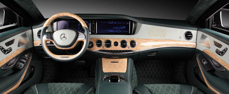 Comanda speciala: Mercedes-ul S-Class cu piele verde si pasaje religoase Comanda speciala: Mercedes-ul S-Class cu piele verde si pasaje religoase