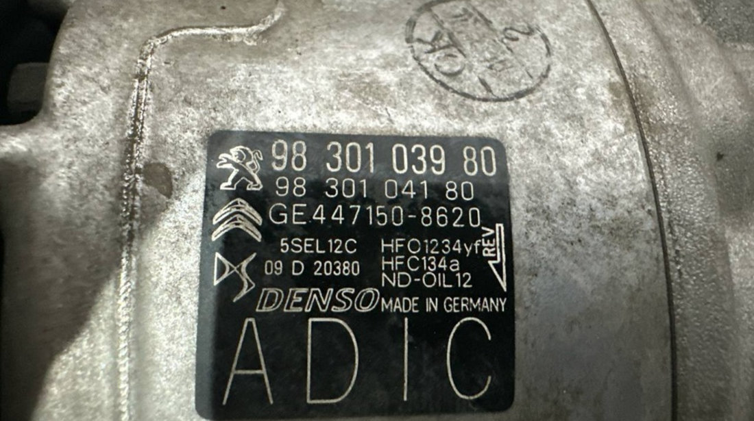 Compresor AC 9830103980 Citroen Berlingo (K9) 1.5 BlueHDi 102 cai YHY (DV5RD)