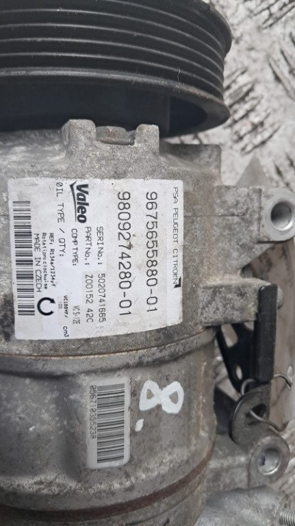 Compresor AC Citroen C5 1.6 HDI cod motor BHZ an 2016 cod 9675655880 / 9809274280