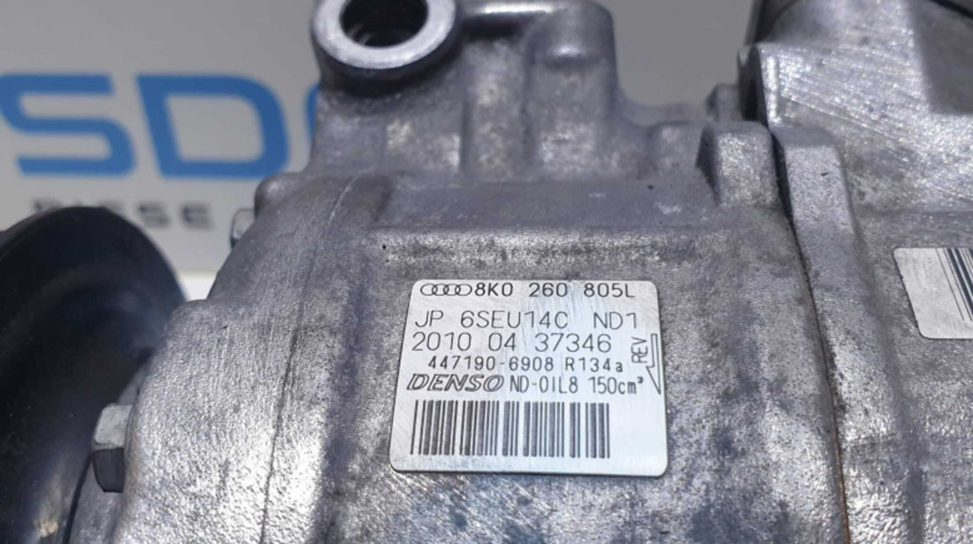 Compresor AC Clima Audi A4 B8 2.0 TDI 2008 - 2015 Cod 8K0260805L 447190-6908-R134A 447190-6908-R134