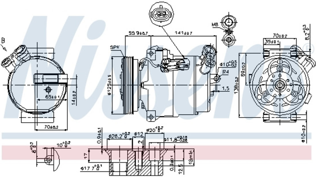 Compresor AC clima OPEL ASTRA G, SIGNUM, VECTRA B, VECTRA C, ZAFIRA A; SAAB 9-3, 9-3X 1.8-2.8 intre 2000-2015 cod intern: CI8439CD