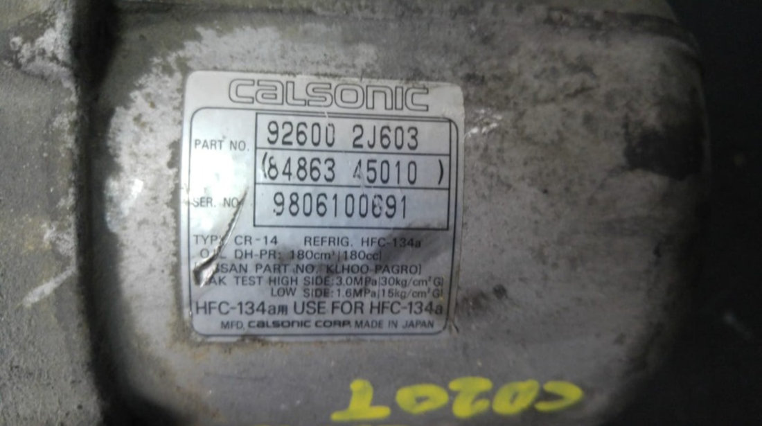 Compresor ac nissan primera 2.0 d cd20t 926002j603