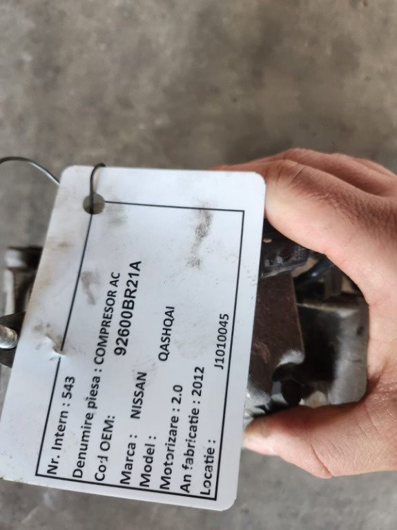 Compresor AC Nissan Qashqai 2.0 I 2010 2011 2012 2013 2014 cod 92600-BR21A
