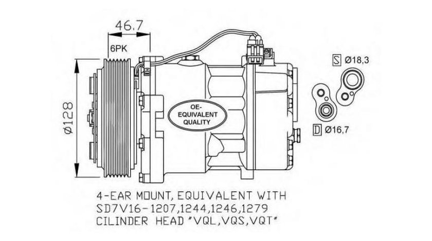 Compresor ac Volkswagen VW LT Mk II platou / sasiu (2DC, 2DF, 2DG, 2DL, 2DM) 1996-2006 #3 1207