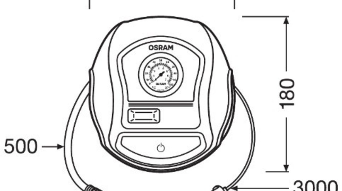 COMPRESOR AUTO 12V 120 W CU AFISAJ ANALOGIC TYREINFLATE 200 OSRAM ⭐⭐⭐⭐⭐