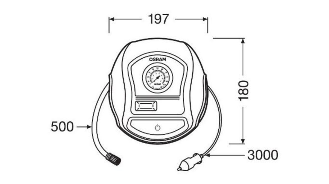 Compresor auto 12v 120 w cu afisaj analogic tyreinflate 200 osram UNIVERSAL Universal #6 OTI200