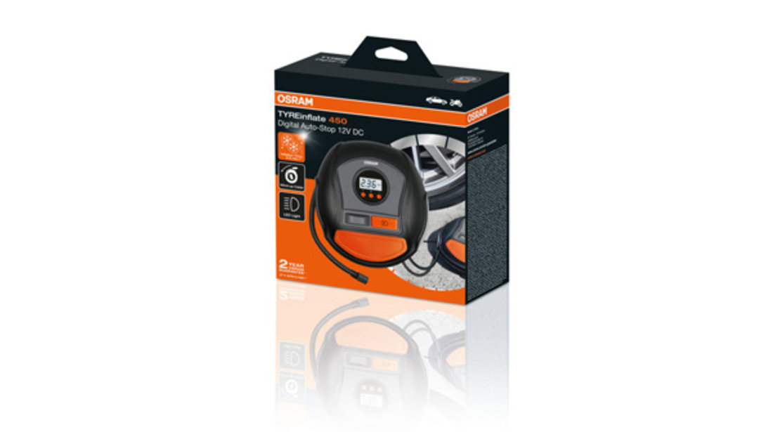 Compresor Auto 12v 120 W Cu Afisaj Digital Tyreinflate 450 Osram Ams-osram OTI450